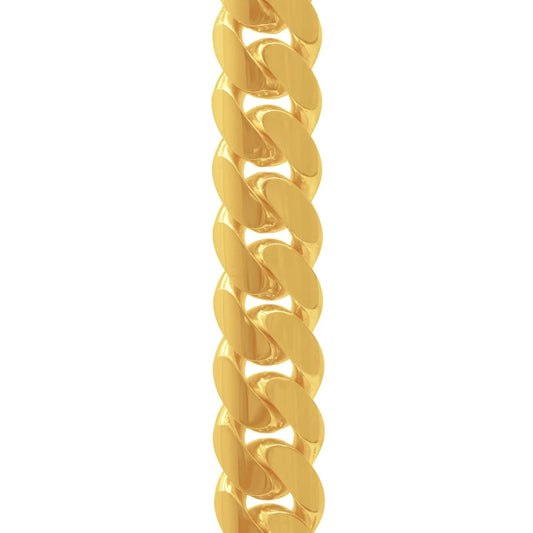 14mm Miami Cuban Link Bracelet in 10K Solid Yellow Gold - The Cuban Link King in Miami
