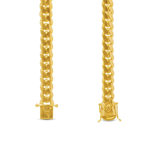 14mm Miami Cuban Link Bracelet in 10K Solid Yellow Gold - The Cuban Link King in Miami