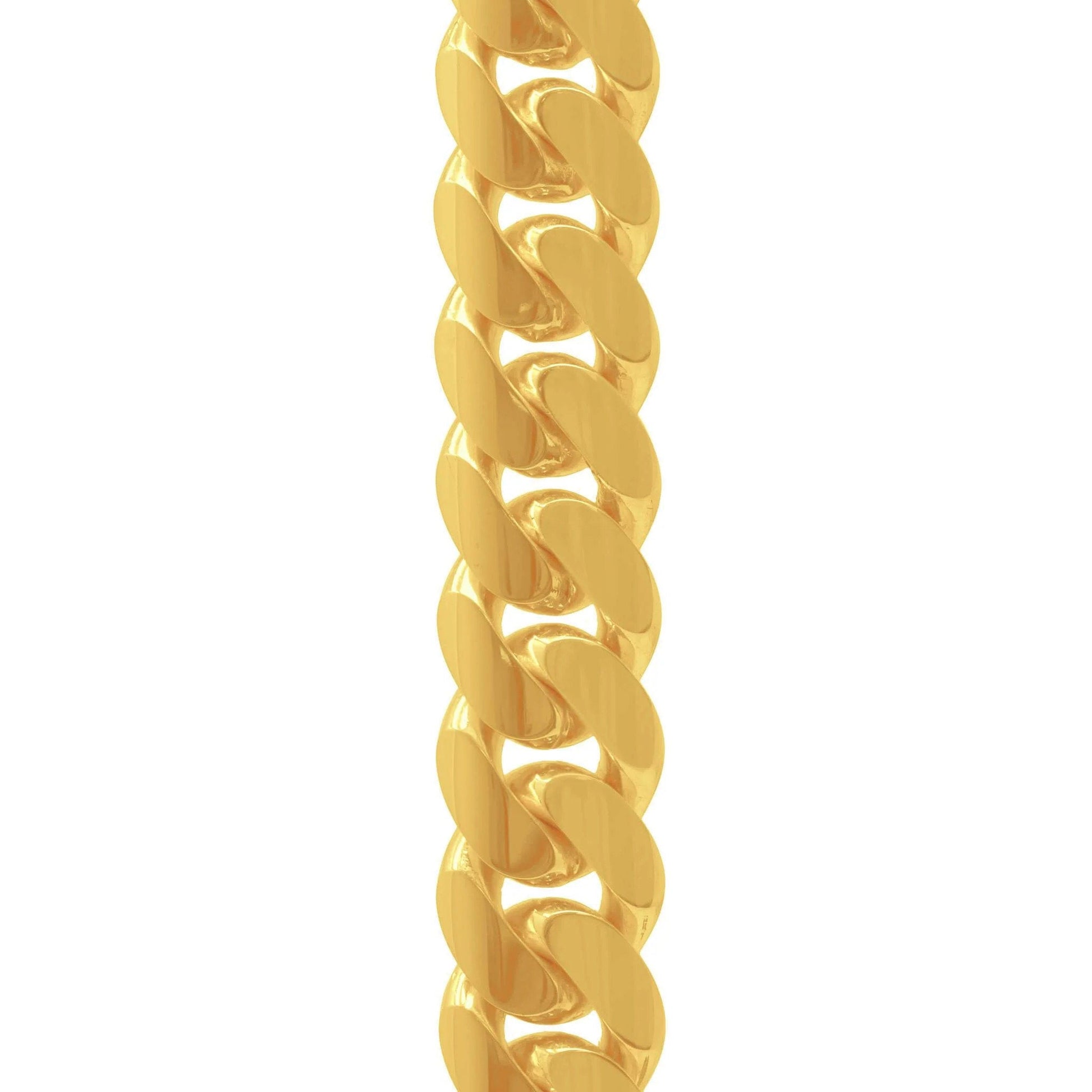 13mm Miami Cuban Link Chain in 14K Solid Yellow Gold - The Cuban Link King in Miami