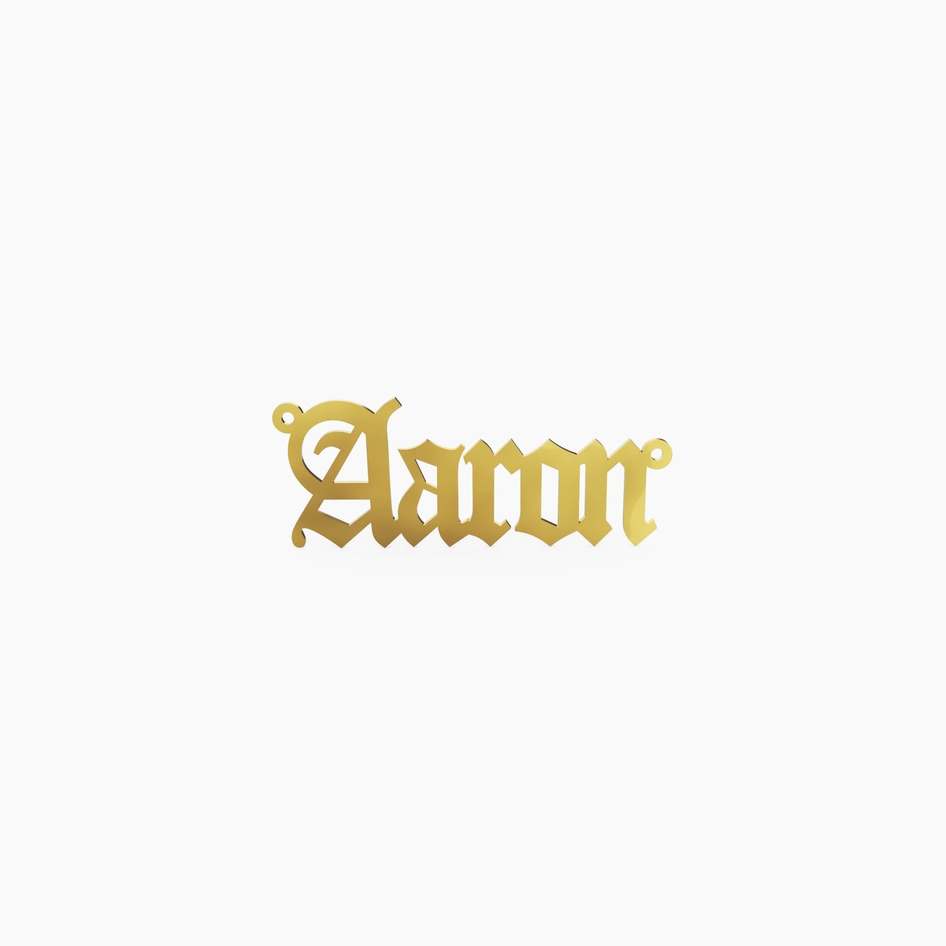 14K Solid Gold Gothic Name Necklace - The Cuban Link King