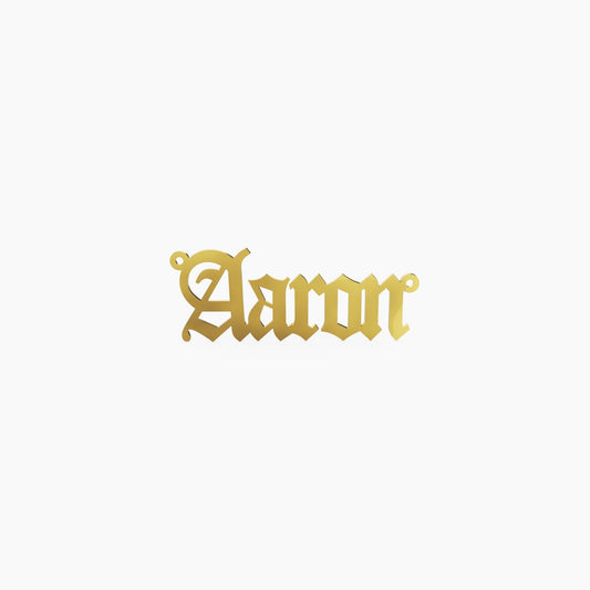 14K Solid Gold Gothic Name Necklace - The Cuban Link King
