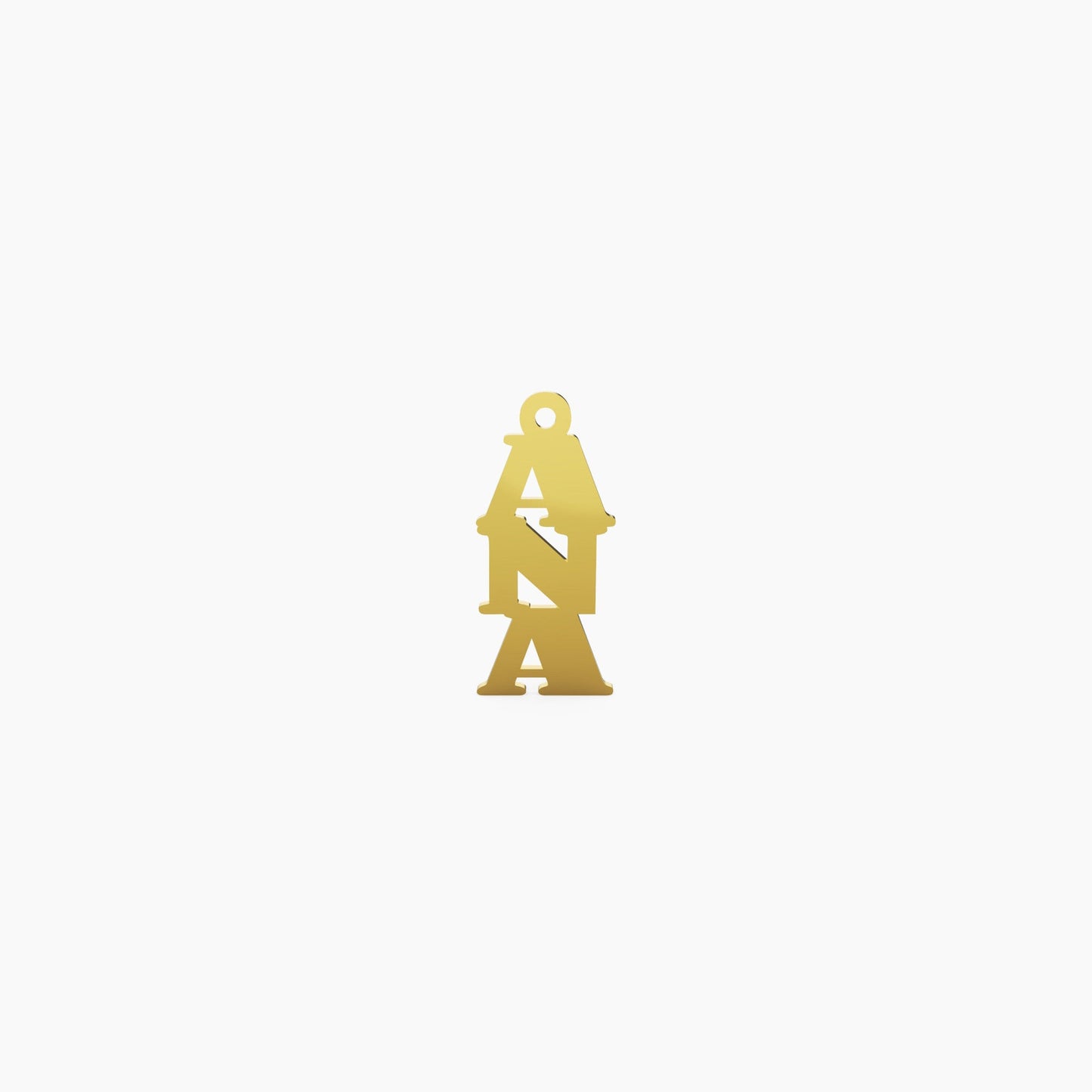 14K Solid Gold Vertical Name Necklace - The Cuban Link King