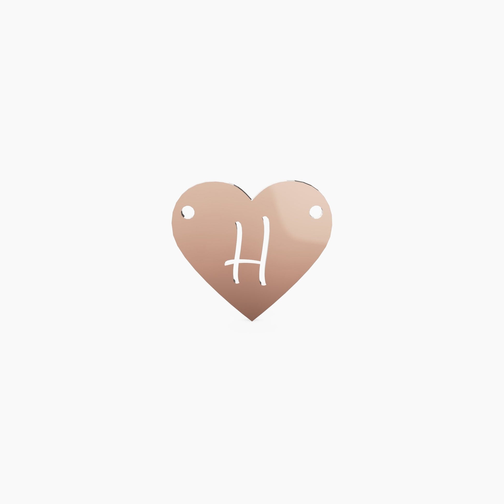 14K Solid Gold Letter Heart Necklace - The Cuban Link King