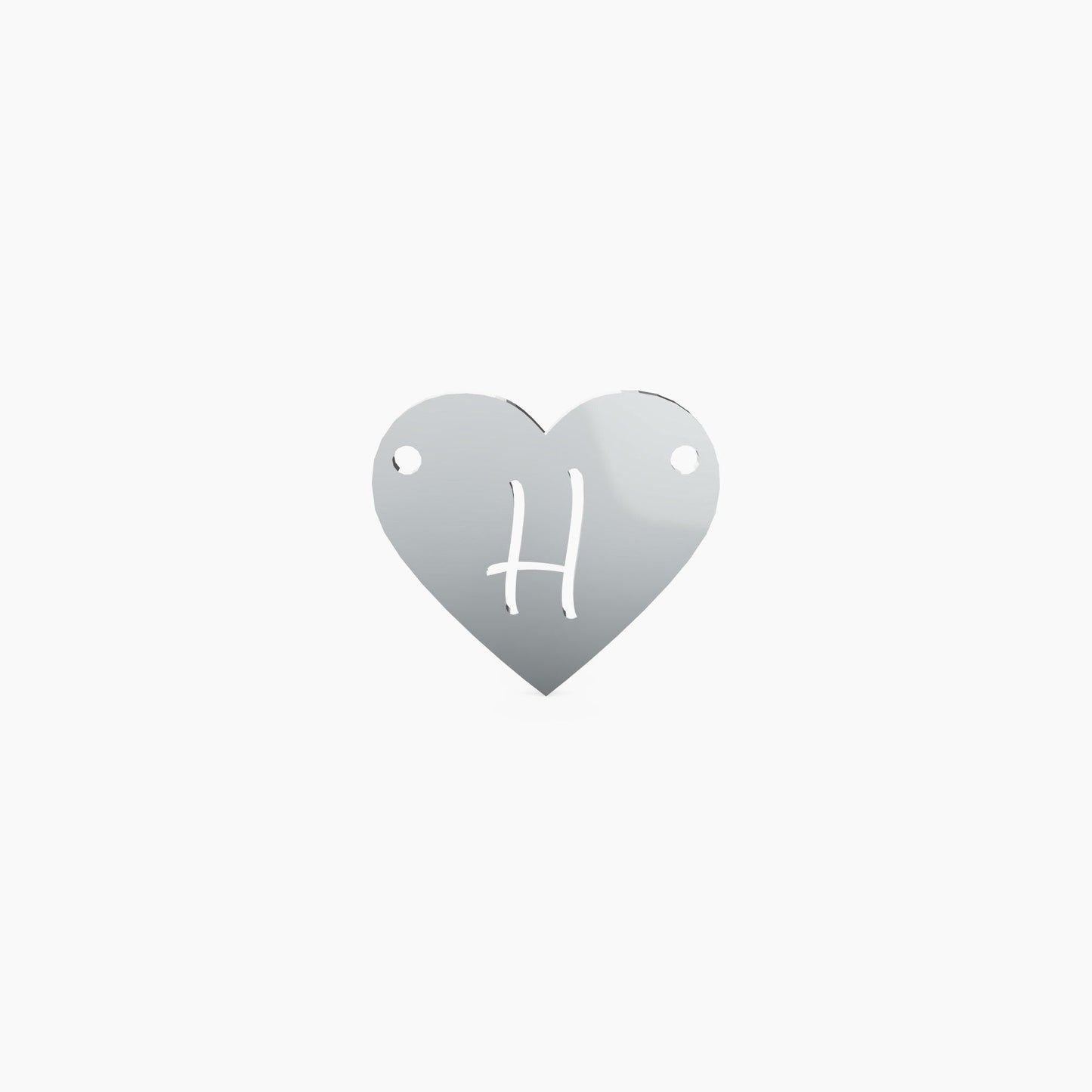 14K Solid Gold Letter Heart Necklace - The Cuban Link King