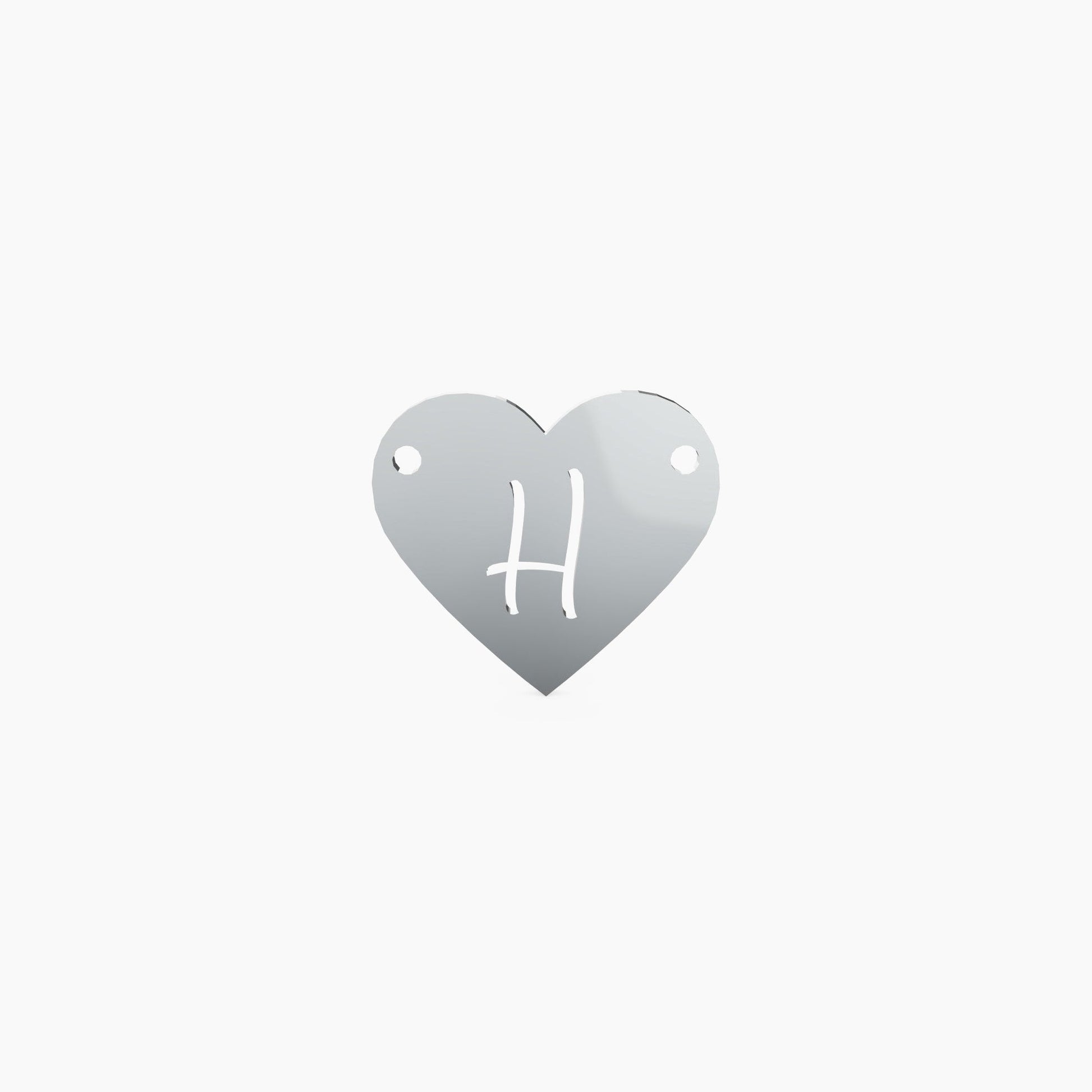 14K Solid Gold Letter Heart Necklace - The Cuban Link King