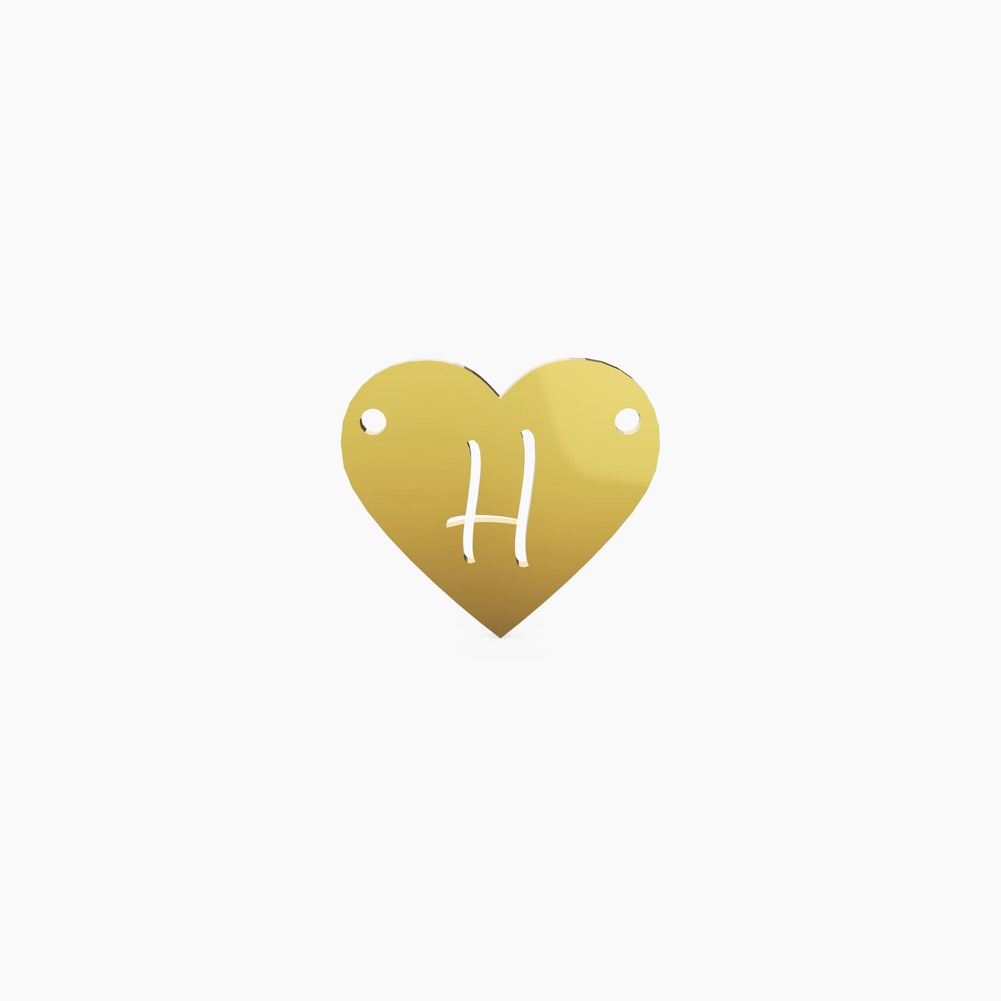 14K Solid Gold Letter Heart Necklace - The Cuban Link King