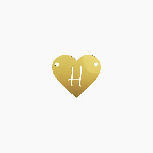 14K Solid Gold Letter Heart Necklace - The Cuban Link King