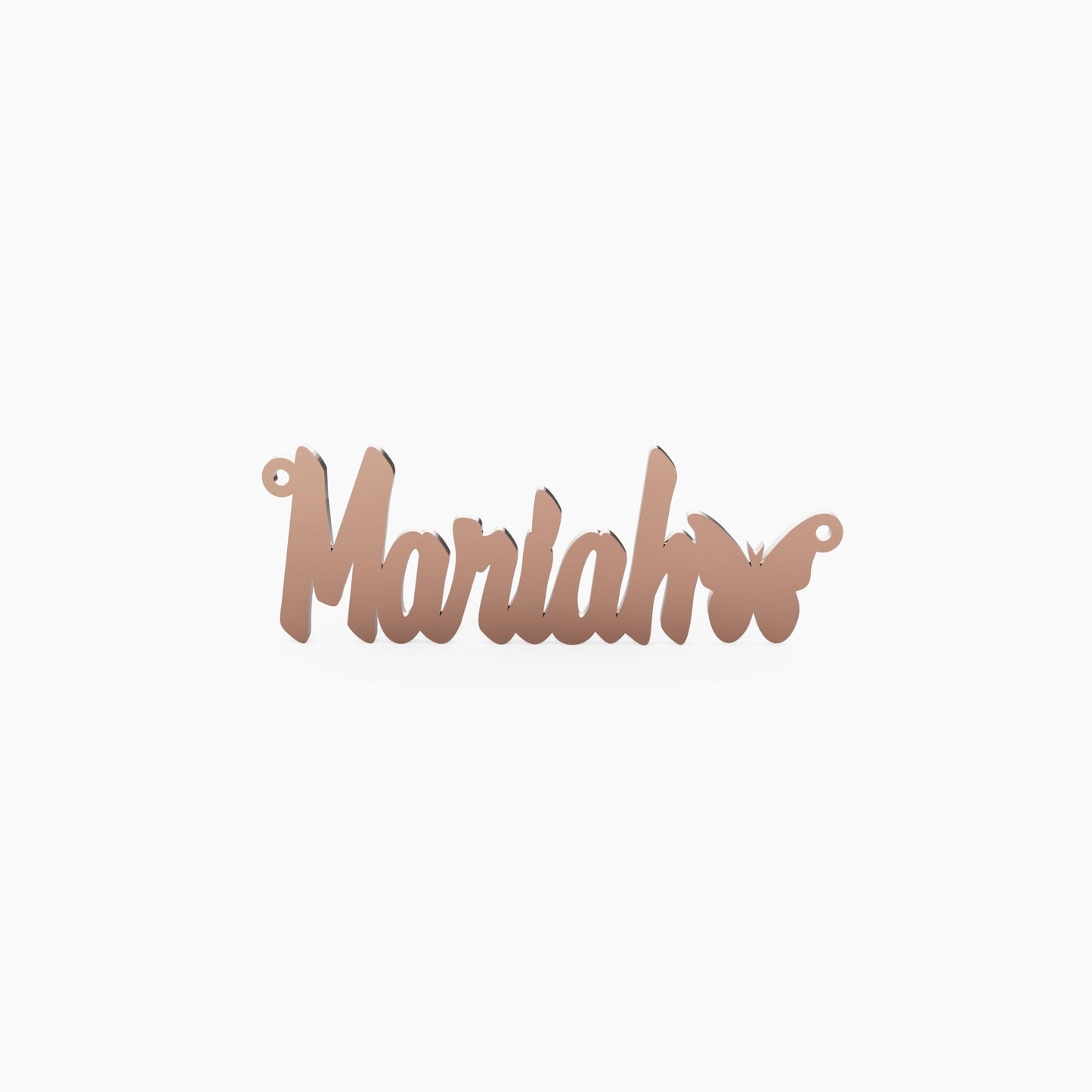 14K Solid Gold Cursive Name Butterfly End Necklace - The Cuban Link King
